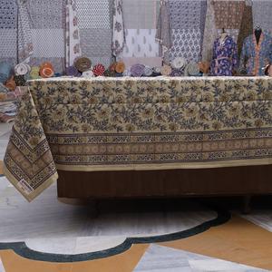 Hand Block Printed Floral <b>Table</b> <b>Cloth</b> High Quality Handmade Organic Cotton for Weddings Daily Use Durable Soft Eco Friendly - Product Image 3