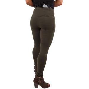Mallas de yoga tácticas para mujer verde militar personalizadas con bolsillo con cremallera transpirable elástico de cuatro vías Spandex/poliéster 2025 - Product Image 4
