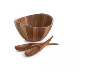 Servidores de ensalada de madera Precio razonable Top Ensaladera hecha de madera con cuenco de color personalizado para usos domésticos y hoteles a bajo precio - Product Image 6