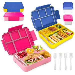 Stylish Cute <b>Bento</b> <b>Box</b> for Adults and <b>Kids</b> Wheat Material Adult <b>Lunch</b> Tiffin with Preserved Heatable Compartments Storage Lids - Product Image 3