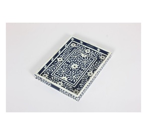 Bandejas con incrustaciones de resina y hueso de diseño decorativo al por mayor, bandeja de servicio hecha a mano para función de boda, regalo de cumpleaños para cualquier propósito - Product Image 1