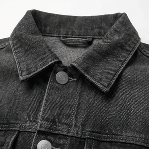 Blouson en jean pour homme tendance, style urbain, hiver, haute qualité, respirant, col montant, réversible, personnalisable – Meilleures ventes - Product Image 4