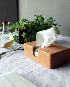 Support de boîte à mouchoirs en bois poli avec motif de grain de bois naturel Organisateur de bureau décoratif de style fleur pour la maison et le bureau - Product Image 4