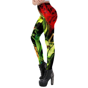 Halloween divertido fiesta de vacaciones Leggings mujeres esqueleto estampado Sexy medias Pantalones mujer cintura media pantalones elásticos - Product Image 3