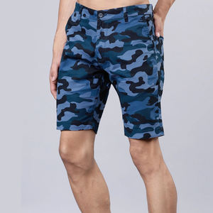 กางเกงขาสั้นผู้ชายสีน้ำเงินทึบสูงเป็นมิตรกับสิ่งแวดล้อมผ้าโพลีเอสเตอร์แบบมีหลายกระเป๋าลำลองแนวสตรีทสวมใส่กลางแจ้ง - Product Image 1