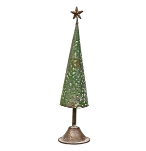 Ensemble de deux arbres de Noël en métal de style européen moderne, finition étain, artisanat artisanal, pour la décoration de la maison et les cadeaux - Product Image 4