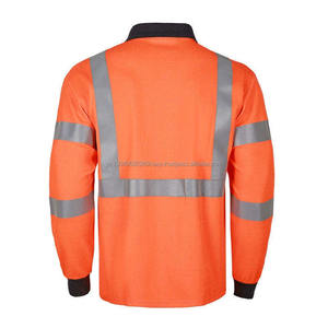 Customized Summer High Visibility Reflective Safety <b>Polo</b> T-Shirt Short Sleeve Construction Road Guard Uniform - Product Image 3