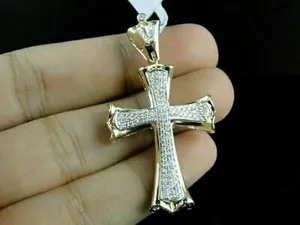 Colgante de Cruz para Hombre con Diamante Moissanita de Corte Redondo de 3 Quilates y Plata 925 - Product Image 3