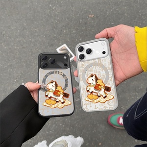 New Arrival Lucky Horse Style Sublimation Blank Magnetic Soft TPU Phone Case for 11-17 Pro Max White Flower Design Unisex - Product Image 2