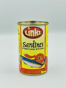 Certificado Halal Embalaje de Lata 155g Mariscos Enlatados Premium Listo para comer Linkz Sardinas en Salsa de Tomate con Chili Pescado Enlatado - Product Image 4