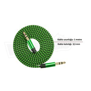 Câble audio tressé Diwu 3,5 mm mâle-mâle 1 m en cuivre pur pour audio professionnel et haut-parleur - Product Image 3