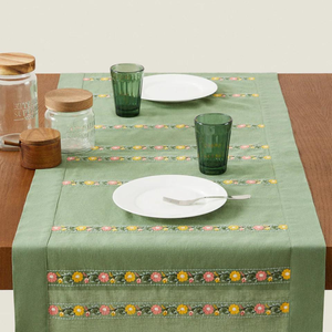 Camino de mesa hecho a mano cómoda bufanda Rectangular Casa de Campo caminos de mesa para decoración del hogar fiesta de vacaciones OEM hecho en Vie - Product Image 3