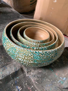 Jarrón Artesanal de Bambú con Incrustaciones de Nácar, Contenedor Tradicional para Dulces, Frutos Secos, Decoración de Año Nuevo Lunar - Product Image 3