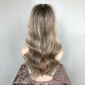 ท็อปเปอร์ผมแท้ยุโรปแ<span class=keywords><strong>บ</strong></span><span class=keywords><strong>บ</strong></span>คลิปหนีบ สี<span class=keywords><strong>บ</strong></span><span class=keywords><strong>ลอน</strong></span><span class=keywords><strong>ด์</strong></span>บาเลยาจ  ฐานไหม  สำหรับผู้หญิง  ให้ความรู้สึกเหมือนหนังศีรษะจริง - Product Image 1