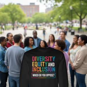 T-shirt a maniche lunghe Diversity Equity and Inclusion: qual è il tuo preferito? Per uso promozionale - Product Image 3