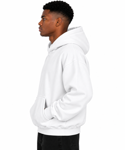 Sweat à capuche ODM d'hiver de haute qualité, blanc, style streetwear, surdimensionné, 80% coton, 20% polyester, pour la mode streetwear, fabriqué en Italie, pour hommes - Product Image 3