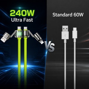 Cavo di Ricarica Rapida XXD 240W 4-in-1 con Display Digitale LED, Stile Mecha in Lega di Zinco, Cavo Dati PD3.1 per MacBook iPhone 15 16 - Product Image 2