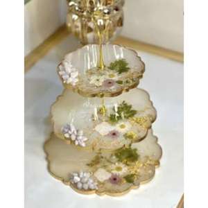 Soporte para pasteles de resina de alta durabilidad con artesanía artística Centro de mesa de postre elegante para ocasiones especiales - Product Image 2