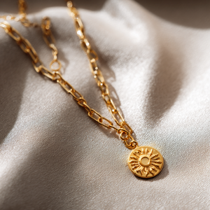 18K collar de oro personalizado sol colgante al por mayor joyería regalo OEM ODM - Product Image 5