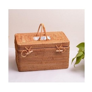 Caja de almacenamiento de joyería de ratán de fábrica, caja de joyería de ratán de gran venta, caja de almacenamiento de joyería y dulces designable, productos SCI indios - Product Image 1