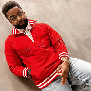 Sudadera Kapa con Cierre de Cremallera de un Cuarto, Roja, Unisex, Sudadera con Cierre de Cremallera de un Cuarto con Letras Bordadas en 3D, Estilo Universitario Informal - Product Image 6