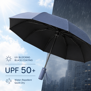 Compact Advertising UPF50+ UV Protective 8m/s <b>Windproof</b> Automatic Open Lightweight Travel Custom 3 Folding <b>Umbrella</b> With Logo - Product Image 3