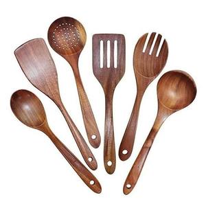 Juego de cucharas de madera hechas a mano de primera calidad, utensilios de cocina con experiencia artesanal de la India para bodas - Product Image 3