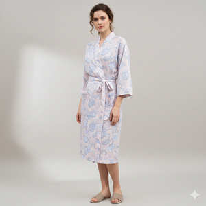 <b>Women's</b> <b>Robe</b> with Hood 100% Cotton Cloth Bathrobe Soft Full Length Solid Winter for Hotel Use - Product Image 1