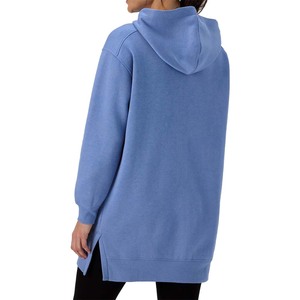 Sudadera con capucha de mujer de color sólido con logotipo personalizado al por mayor liso canguro bolsillo ajustado informal poliéster algodón - Product Image 2