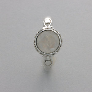 Juego de bisel de corte Natural genuino, piedra lunar arcoíris hecha a mano, anillo de piedras preciosas certificado minimalista para mujer de Plata de Ley 925 - Product Image 1