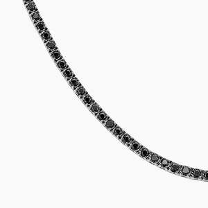 Vente en gros de chaîne de tennis en diamant noir en or blanc 14 ct bijoux Hip Hop pour hommes collier de tennis glacé avec diamants noirs cadeau fait main - Product Image 2