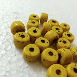 Perles de verre teinté vieux look antique sur mesure en idée de couleur jaune pour les créateurs de bijoux indigènes et le magasin de perles - Product Image 5