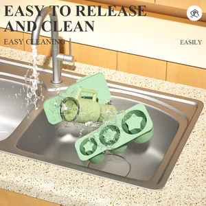 <span class=keywords><strong>Moule</strong></span> de plateau de cube rond en silicone personnalisé direct d'usine avec couvercle pour faire des glaçons à 3 cylindres creux - Product Image 4