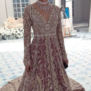 2023 novia de moda pesado bordado seda Lehenga Choli cristal Beadssstone Dabka trabajo nueva chaqueta nupcial con algodón - Product Image 1