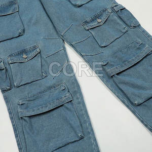 Dernière arrivée Pantalon en jean cargo à poches multiples pour femmes Pantalon en jean cargo à poches multiples pour femmes à séchage rapide - Product Image 3