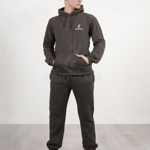 Conjunto Deportivo de Invierno para Hombre, 100% Algodón, Forro Polar Transpirable, Corte Regular, Manga Larga, Ropa de Gimnasio - Product Image 1