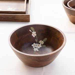 Bol à mélanger en bois sculpté de qualité supérieure pour cuisines, bol en bois naturel idéal pour les salades et les collations, pour la décoration de la maison et des restaurants - Product Image 4