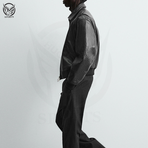 Chaqueta de Motocicleta 100% Cuero para Hombre, Invierno, Ecológica, Resistente al Viento, Transpirable, Cuello Alto, 2025 - Product Image 4