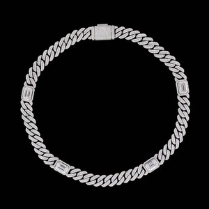 Collar de cadena de eslabones cubanos de diamante de moissanita totalmente helado, joyería de Hip Hop, joyería personalizada, el mejor regalo para hombres y mujeres - Product Image 2