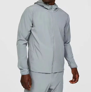 Ensemble de survêtement en nylon coupe-vent à capuche pour homme, fermeture éclair, réversible, séchage rapide, grande taille, imprimé, deux pièces, hiver 2026 - Product Image 2