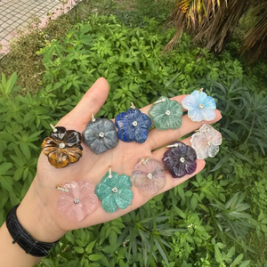 จี้เงินแท้ทำมือ925สีผสมอัญมณีธรรมชาติขนาด15มม. จี้รูปดอกไม้สำหรับเป็นของขวัญสุขสันต์วันเกิด - Product Image 1
