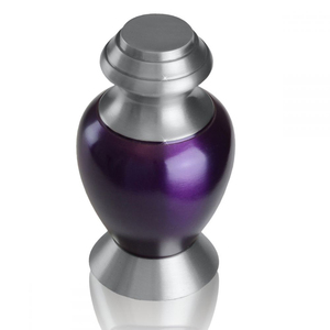 Mini Amethyst Purple Brass Urn for Cremated Remains Mini Funeral Cremation Pot Storage Container for Ashes Miniature Urns - Product Image 1