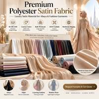 Tissu satiné en polyester de qualité supérieure, tissage cinq fils, finition lisse et brillante, pour abayas, robes et mode modeste de luxe