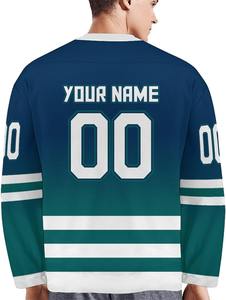 Camisetas personalizadas de hockey sobre hielo OEM, venta al por mayor de calidad profesional, tela sublimada de poliéster duradero, ropa de equipo personalizada de secado rápido - Product Image 3