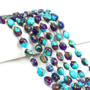 Blue Mohave Turquoise Nugget Beads 6x8-8x10mm Turquoise Smooth Gemstone Beads Strand 8 Inch for Jewelry Making Crafting - Product Image 6