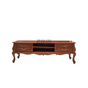 Meuble TV classique en bois avec pieds courbes et tiroirs - Product Image 2