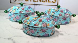 Chauffe-plat de luxe rond avec motif gravé en métal Hot Pot et casserole en acier inoxydable en métal - Product Image 2