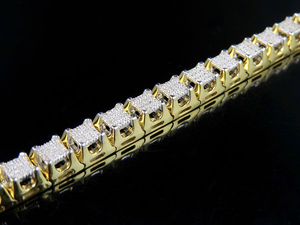 S925 Sterling <b>Silver</b> Gold Plated Moissanite Diamond Classic Bracelet <b>for</b> <b>Men</b> Handmade Iced Out Jewelry - Product Image 5