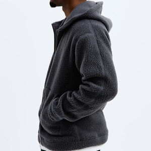 Organic Fleece <b>Men's</b> Hoodies <b>Jackets</b> 100% Polyester <b>Men's</b> Pockets Sweatshirt <b>Jacket</b> Teddy <b>Flannel</b> Full-Zip Hoodie <b>Men</b> Hoodies - Product Image 3