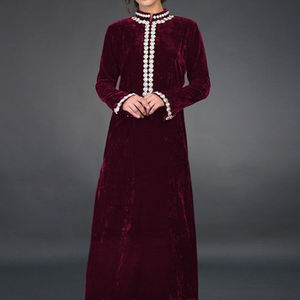 Mousseline de soie Indie Folk imprimé floral à manches longues A-ligne Kurta et Salwar avec broderie Zardozi pour la fête et l'usure quotidienne été - Product Image 4